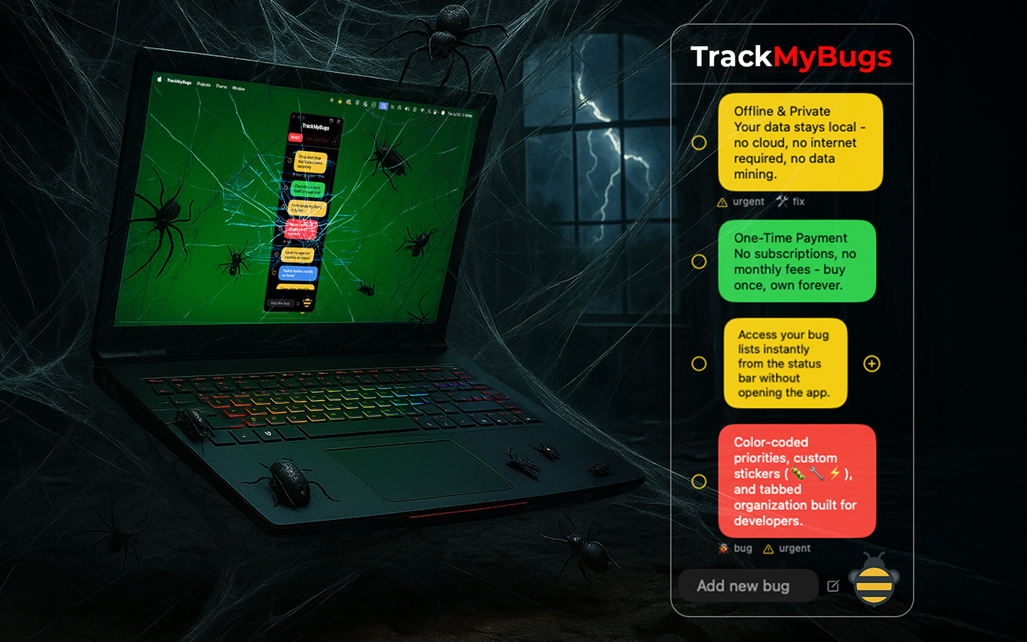 TrackMyBugs marketing screenshot